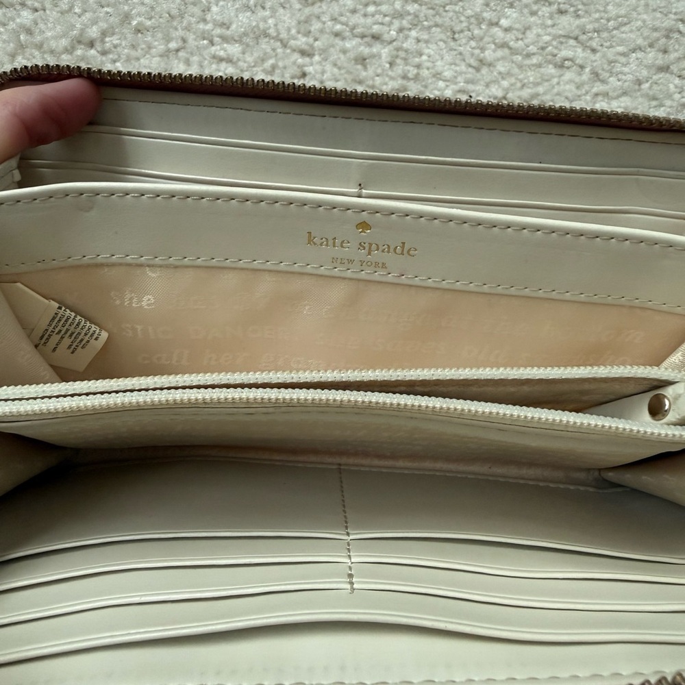 kate spade Rose Gold Glitter Zip Wallet - Picture 4 of 8